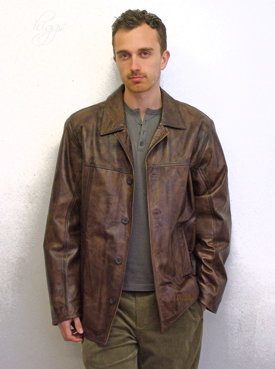 Higgs Leathers | Buy FEW ONLY Mitch (men's long Brown Leather ...